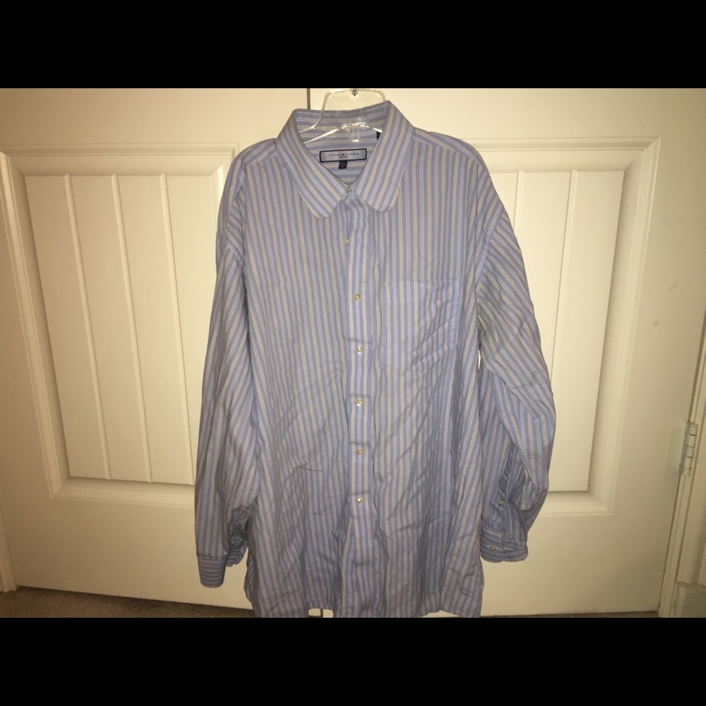 Tommy Hilfiger blue striped button up size XL